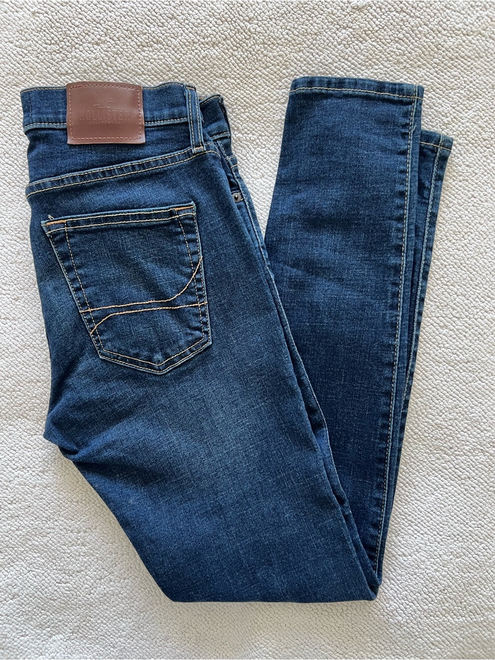 Hollister Men’s Super Skinny Advanced Stretch Jeans Dark Blue Size: W30 L30